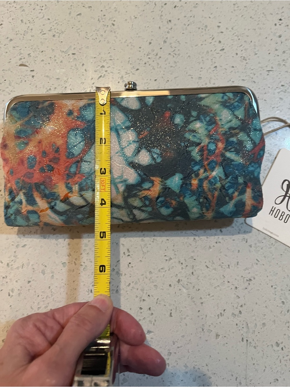 HOBO Teal Blue and Coral Frame Clutch, new with tags! - Picture 11 of 11